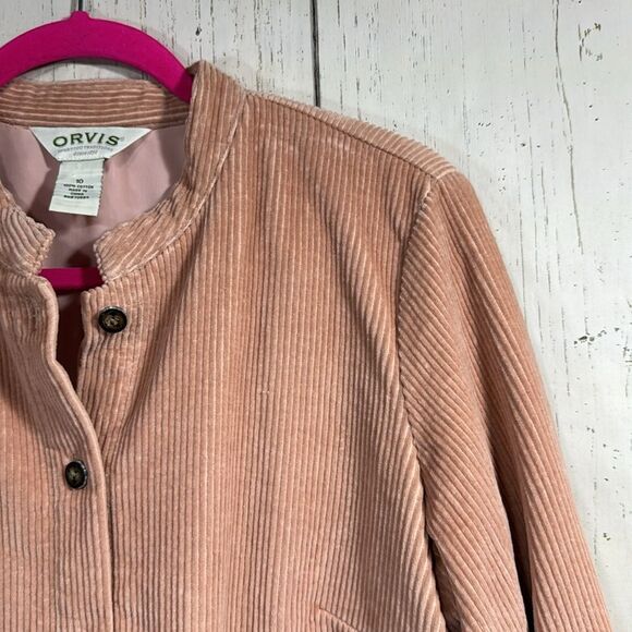 Orvis Blush Pink Corduroy Button Jacket Womens Cottagecore Classic Soft Neutrals - Picture 4 of 13